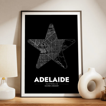 Adelaide Star Map Poster
