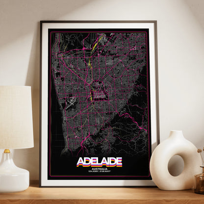 Adelaide Retro Map Poster