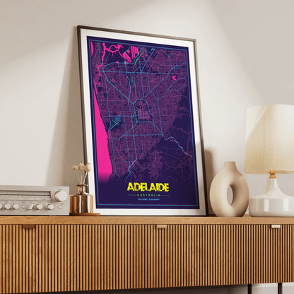 Adelaide Cyberpunk Map Poster