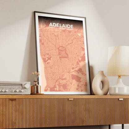 Adelaide Blush Map Poster