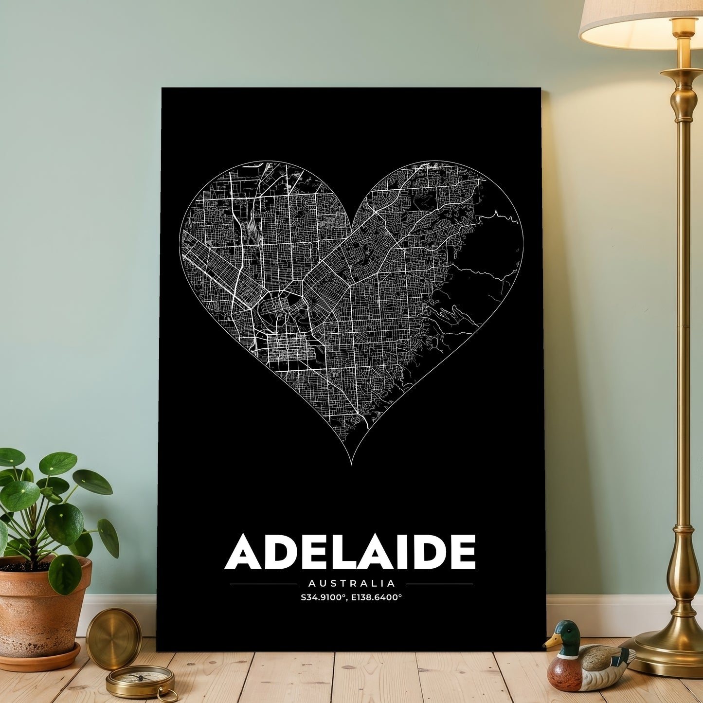 Adelaide Heart Map Poster
