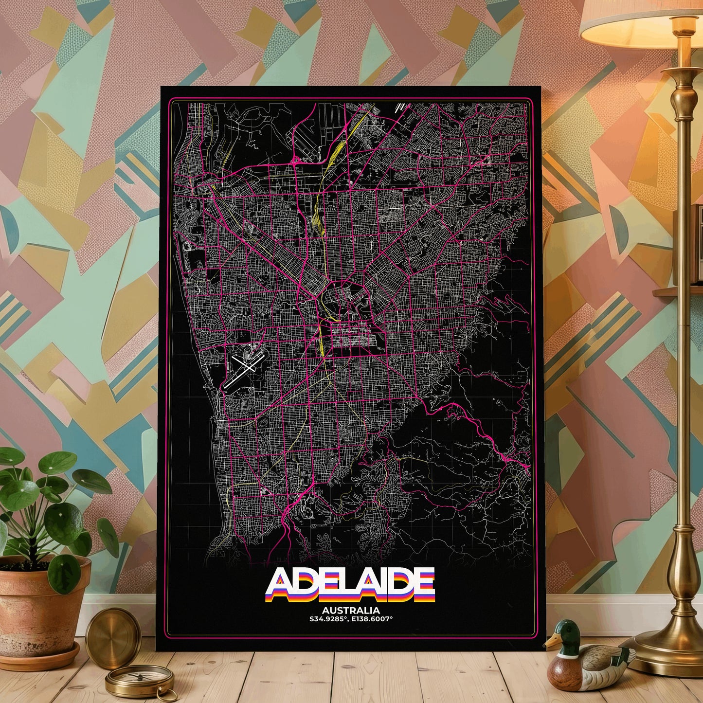 Adelaide Retro Map Poster