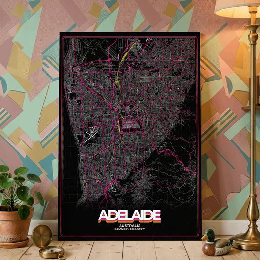 Adelaide Retro Map Poster
