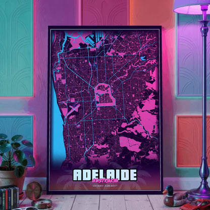 Adelaide GTA Map Poster