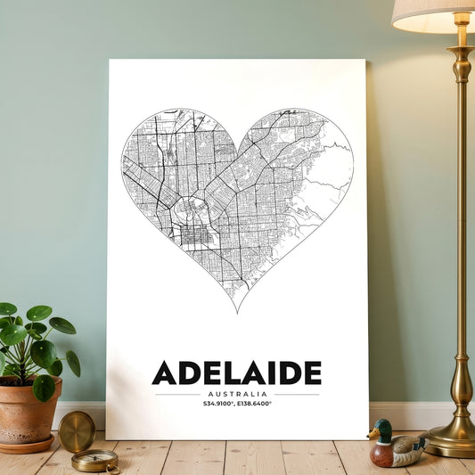 Adelaide Heart Map Poster