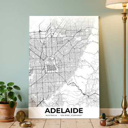 Adelaide Elegant Map Poster