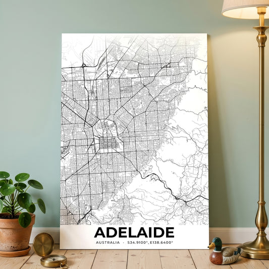 Adelaide Elegant Map Poster