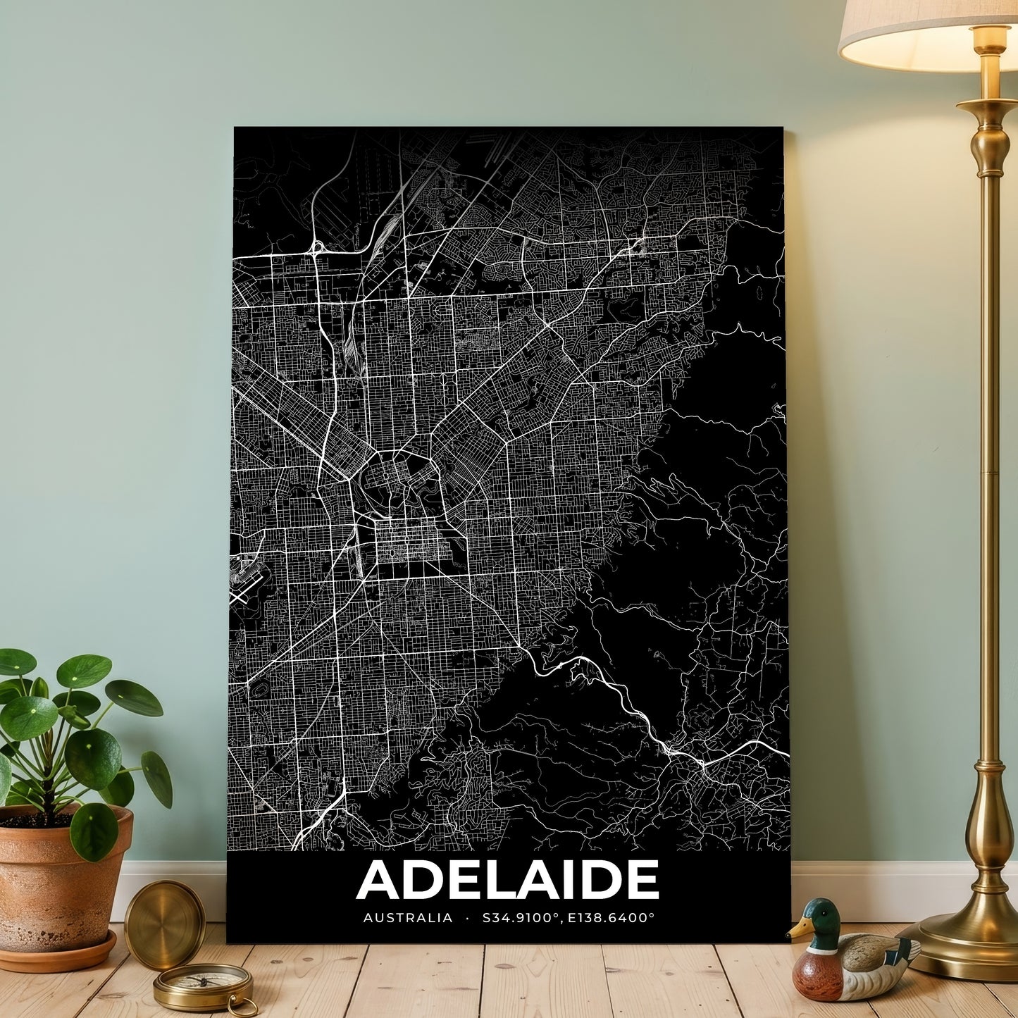 Adelaide Elegant Map Poster