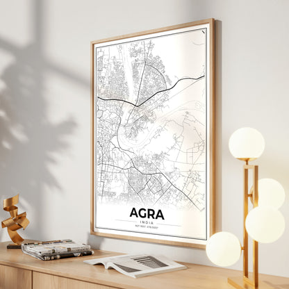 Agra Modern Map Poster