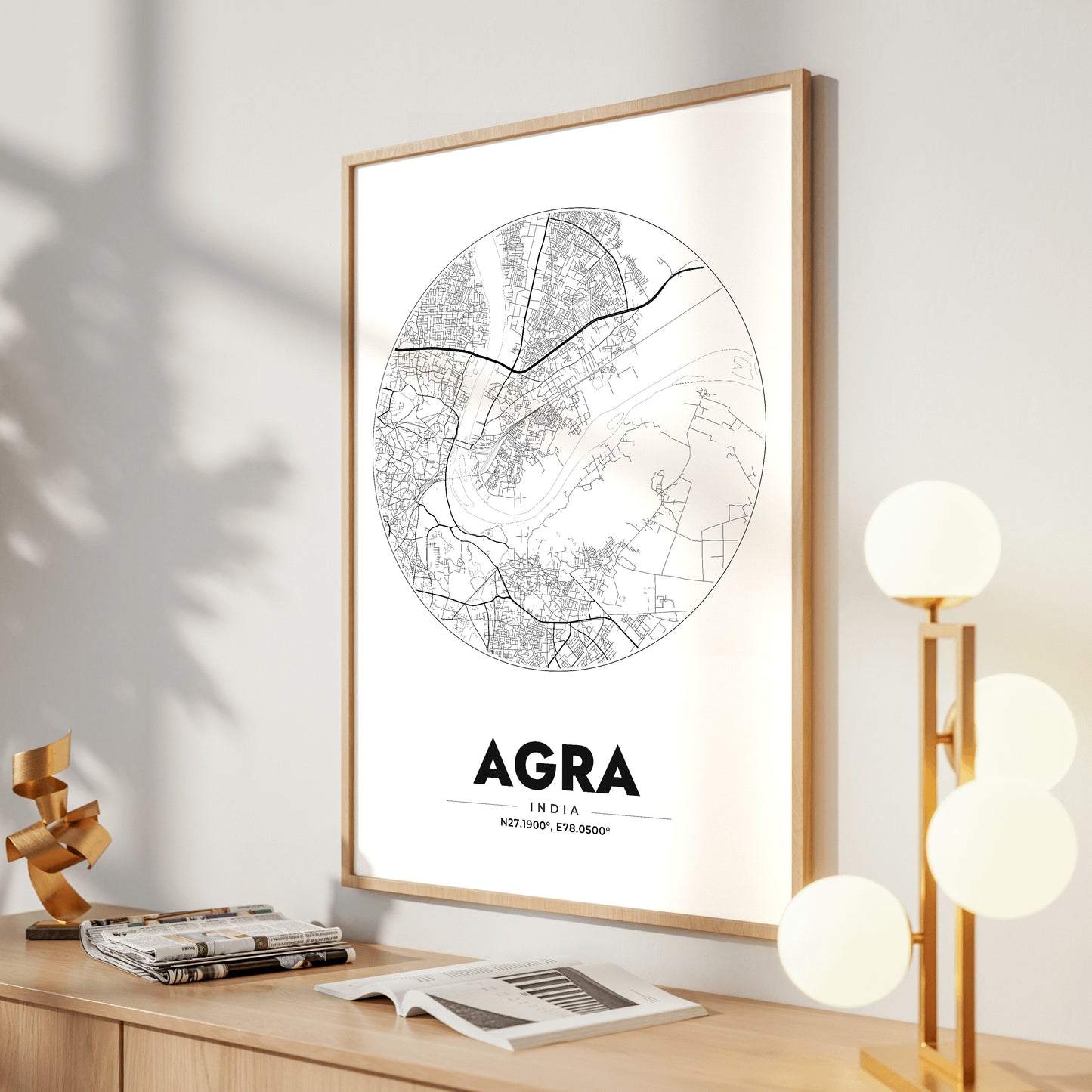 Agra Spot Map Poster