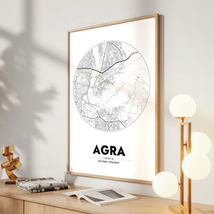 Agra Spot Map Poster