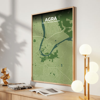 Agra Clay Map Poster