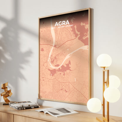 Agra Blush Map Poster