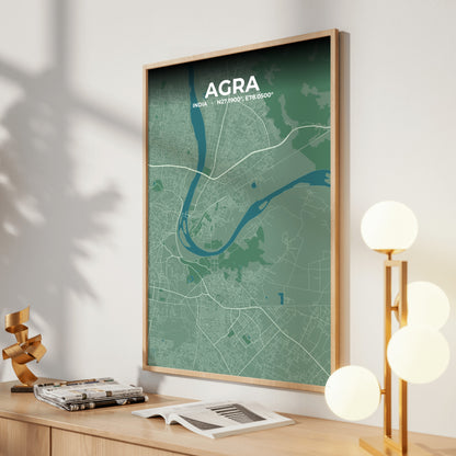 Agra Mist Map Poster