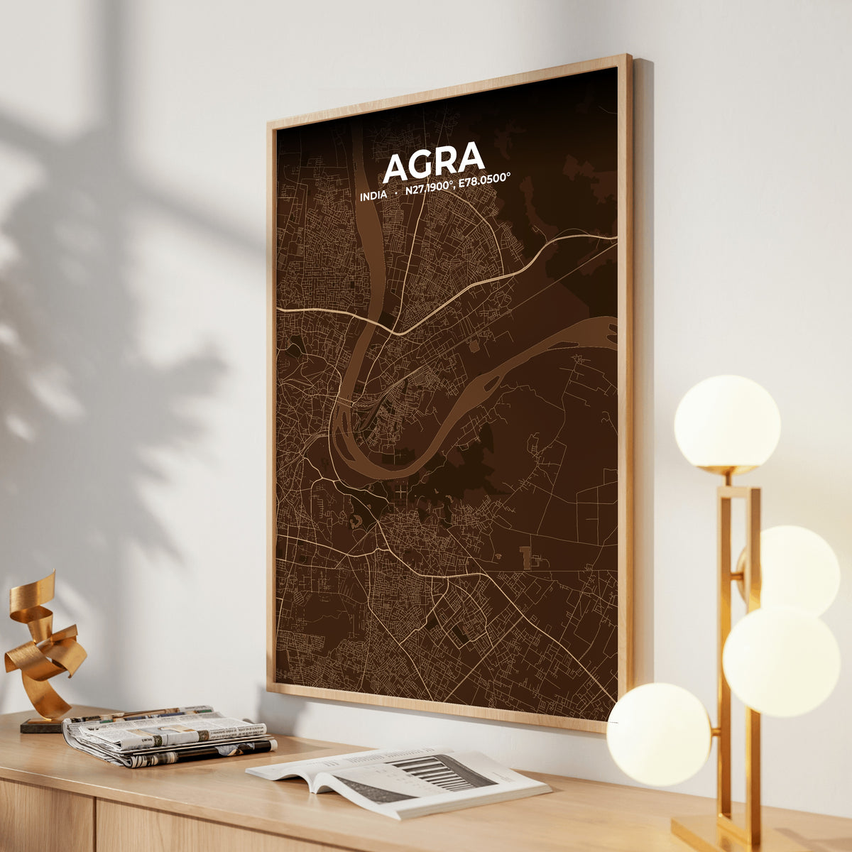 Agra Plum Map Poster
