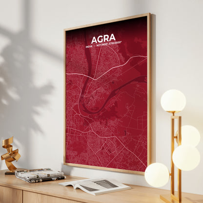 Agra Garnet Map Poster