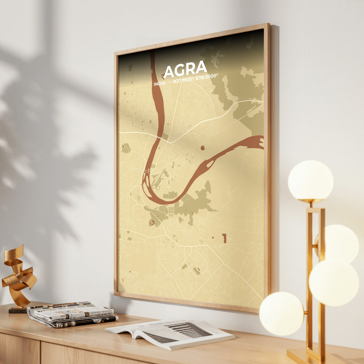 Agra Ember Map Poster