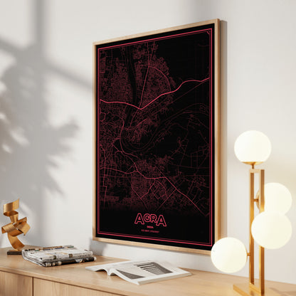 Agra Phosphor Map Poster - System Alert