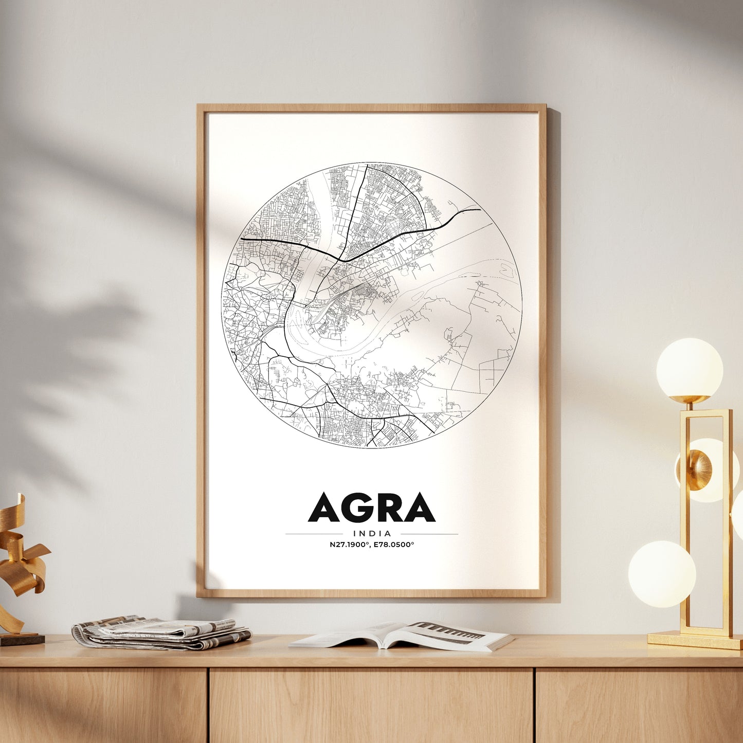Agra Spot Map Poster