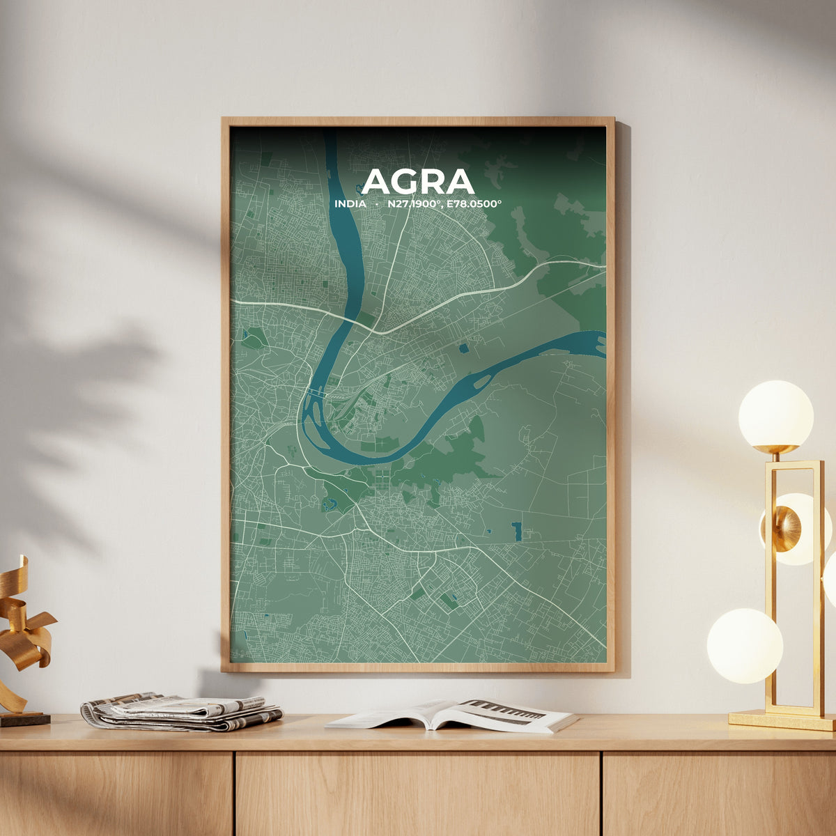 Agra Mist Map Poster