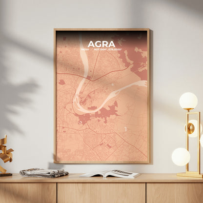Agra Blush Map Poster