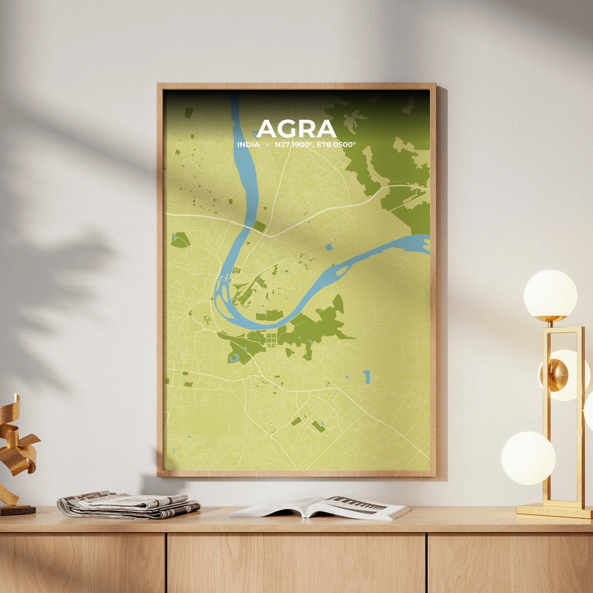 Agra Fern Map Poster