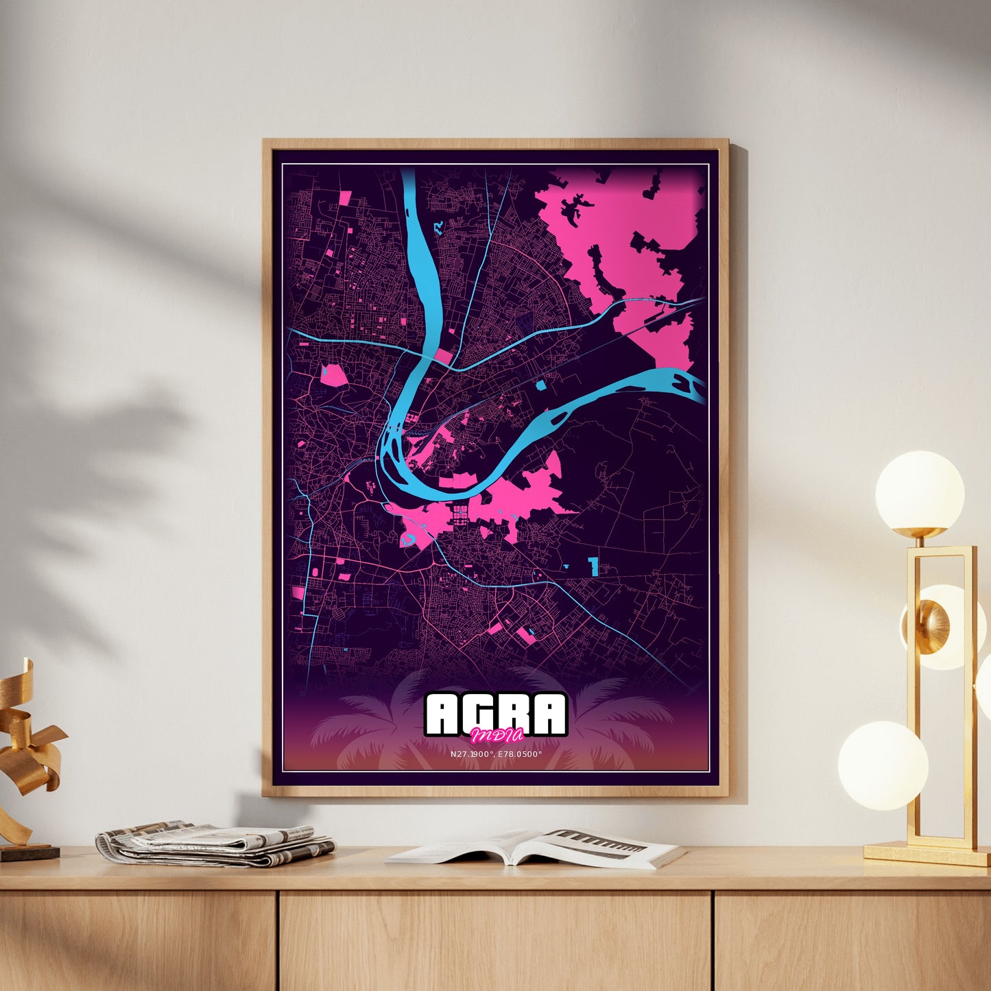 Agra GTA Map Poster