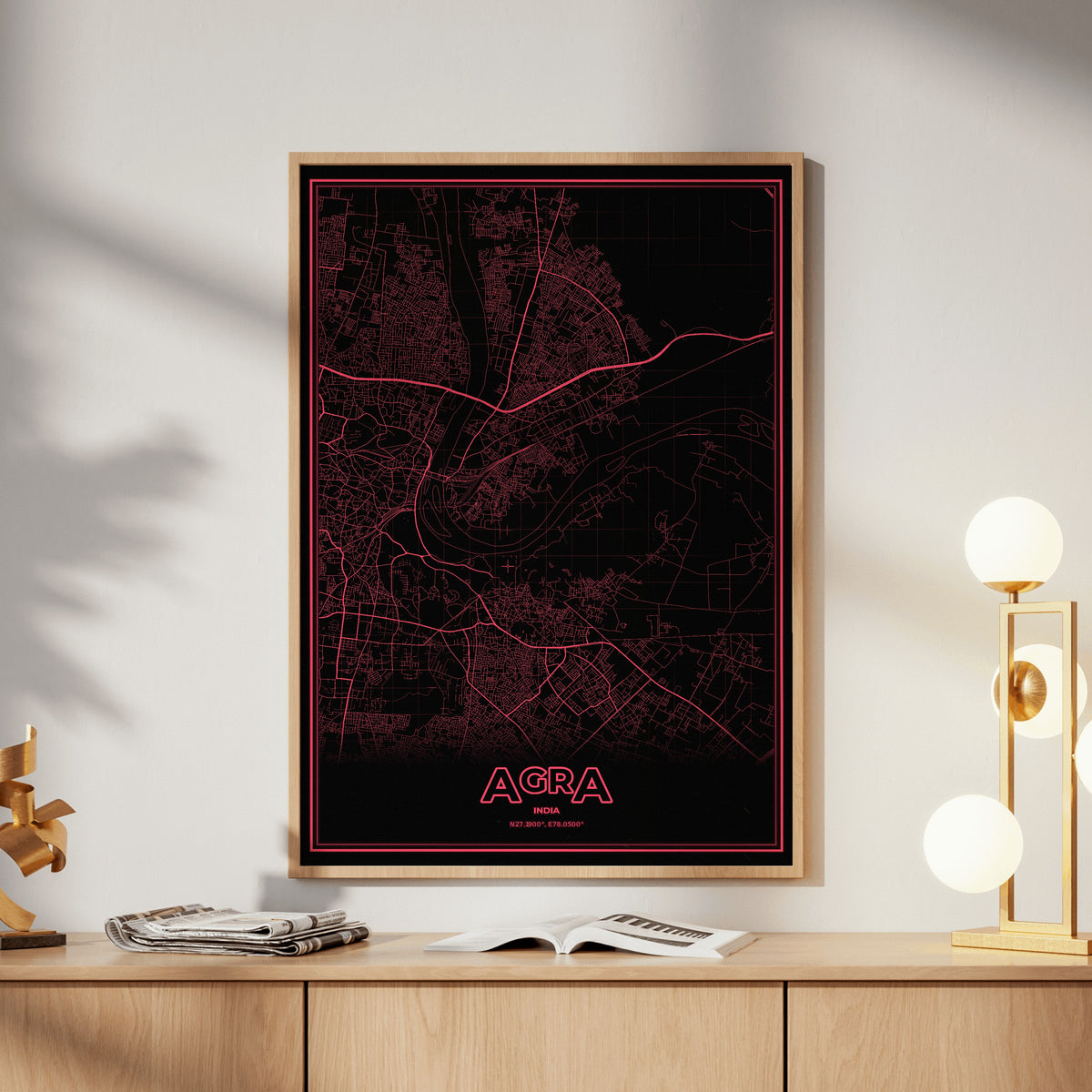 Agra Phosphor Map Poster - System Alert