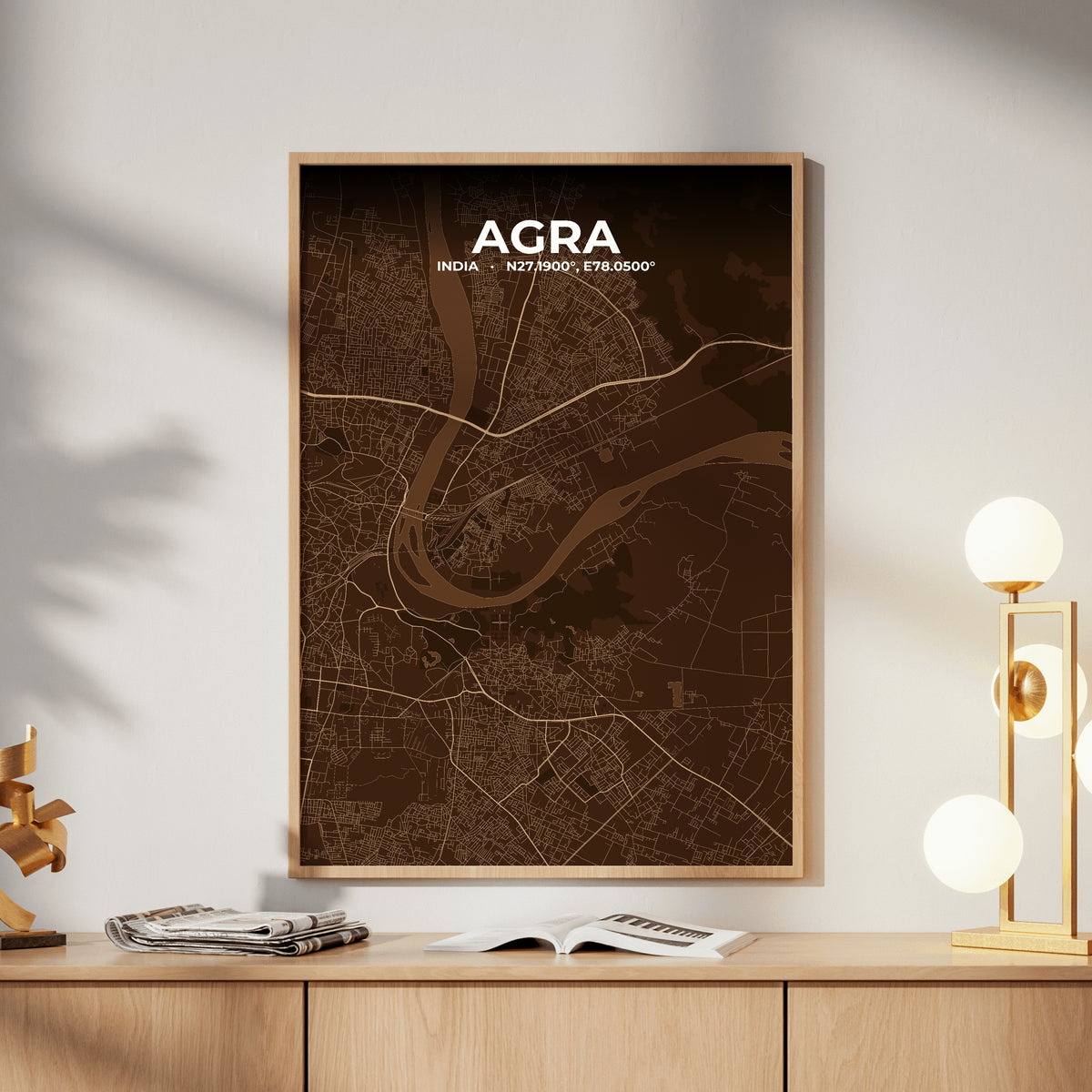 Agra Plum Map Poster
