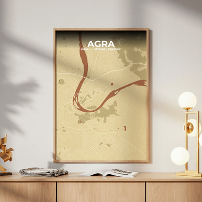 Agra Ember Map Poster