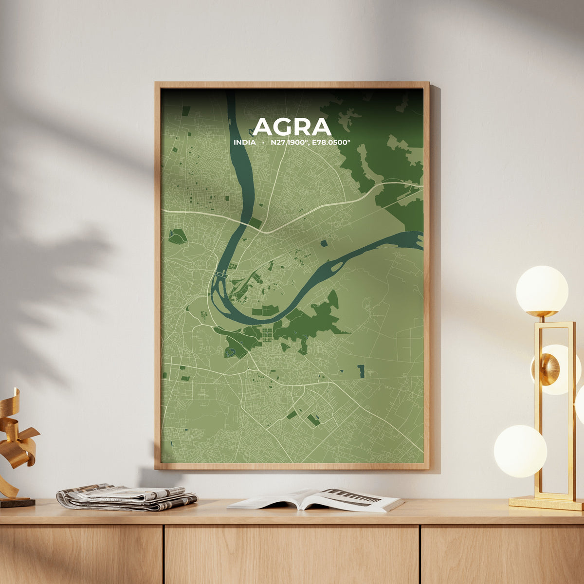 Agra Clay Map Poster