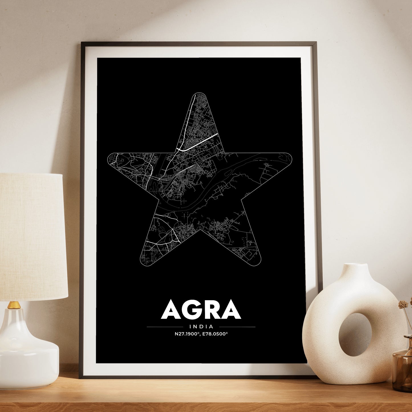 Agra Star Map Poster