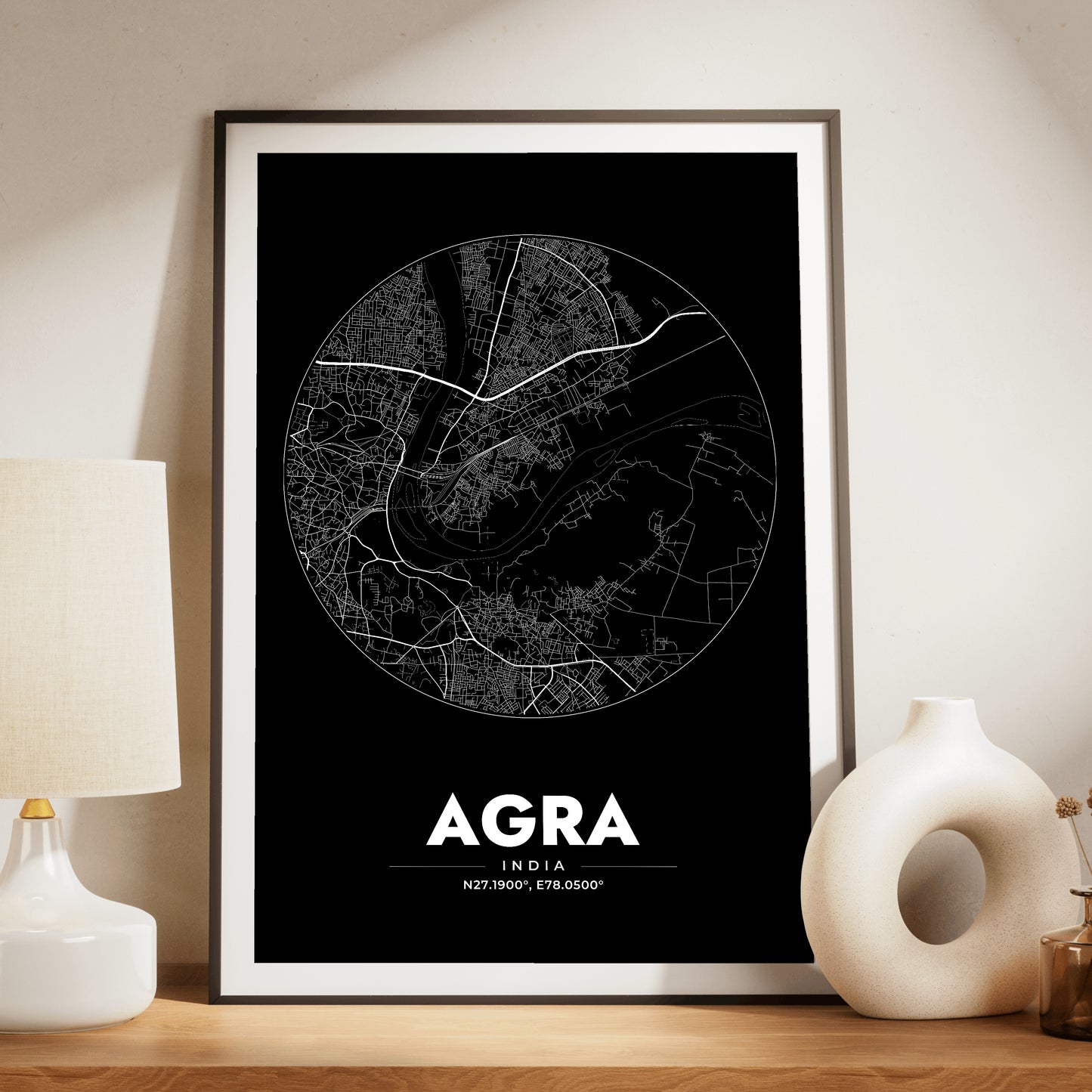 Agra Spot Map Poster