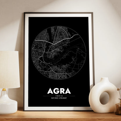 Agra Spot Map Poster