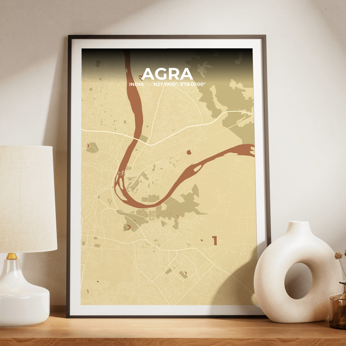 Agra Ember Map Poster