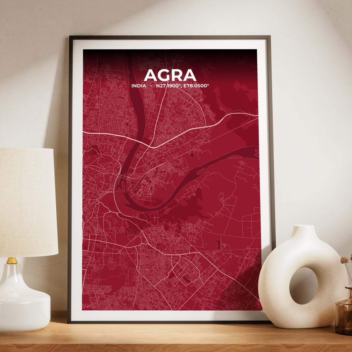 Agra Garnet Map Poster