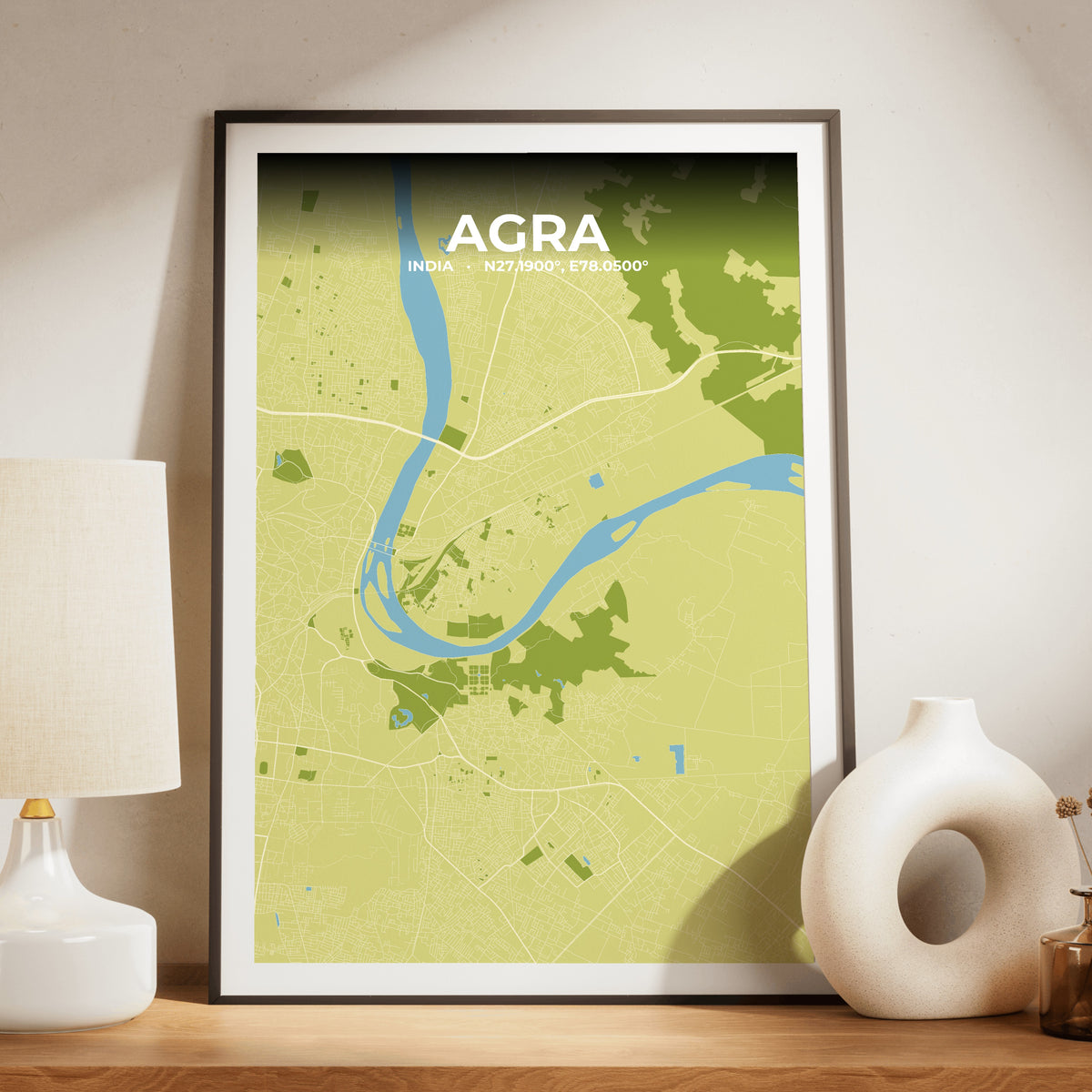 Agra Fern Map Poster
