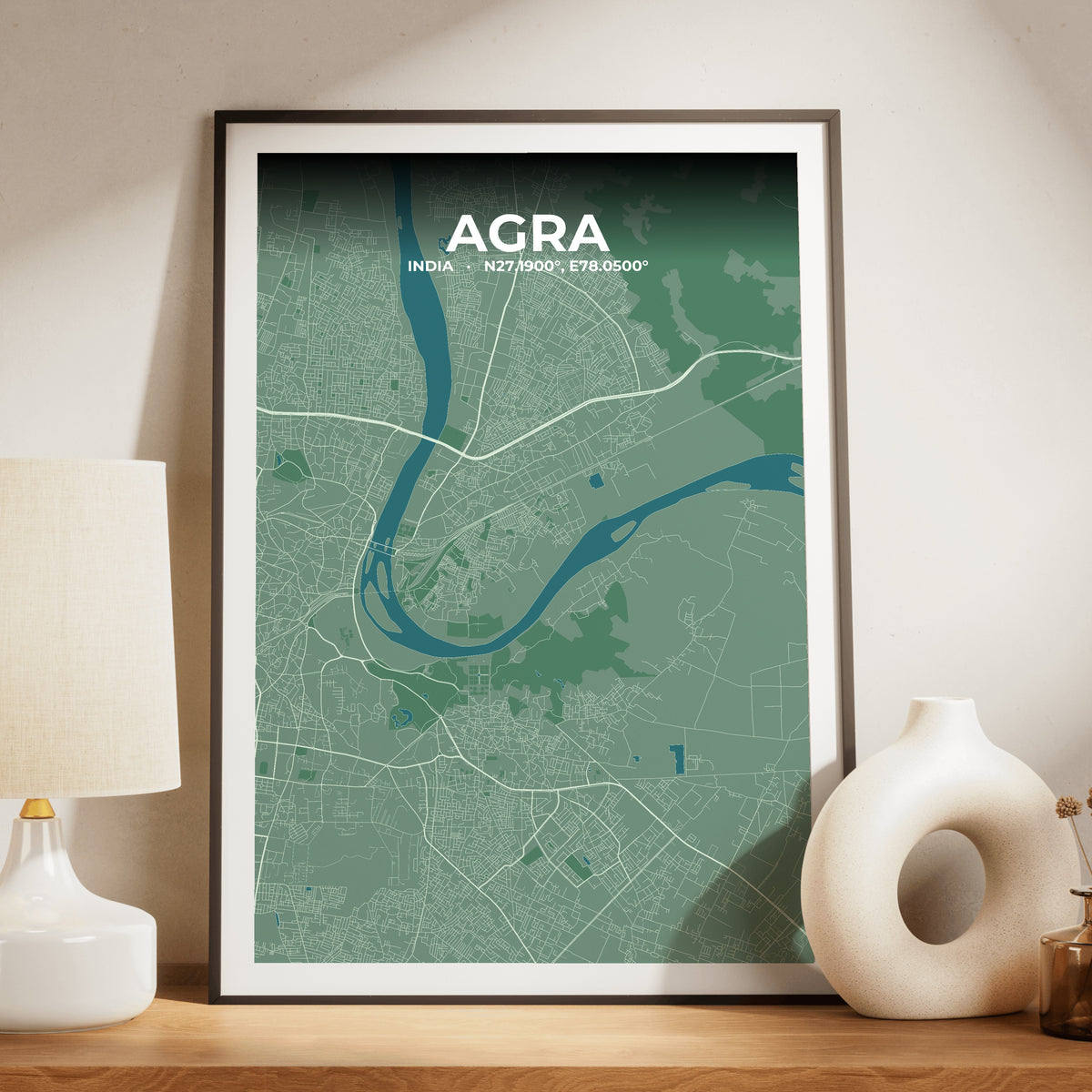 Agra Mist Map Poster