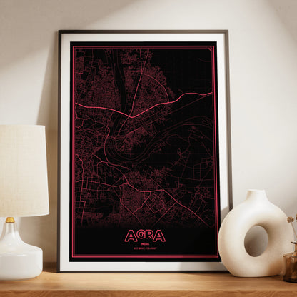 Agra Phosphor Map Poster - System Alert