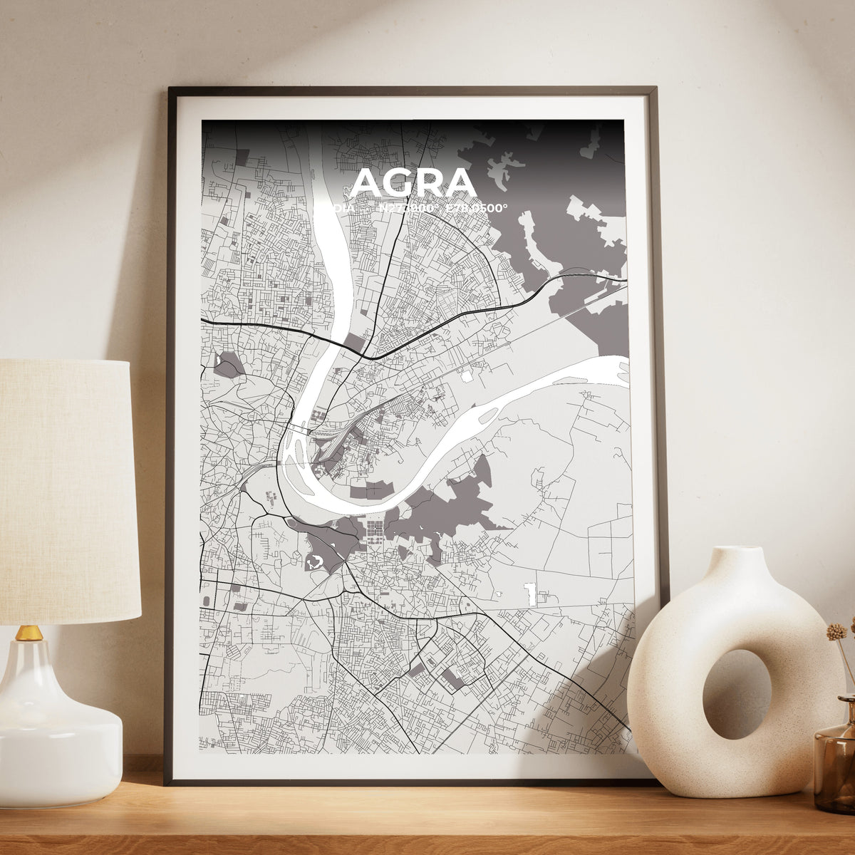 Agra Ash Map Poster
