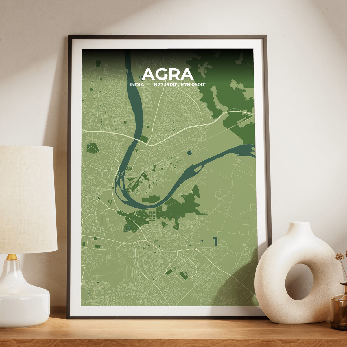Agra Clay Map Poster