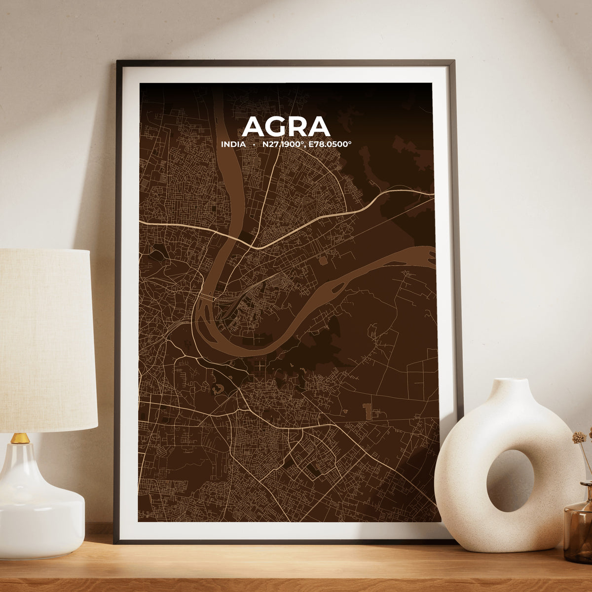 Agra Plum Map Poster