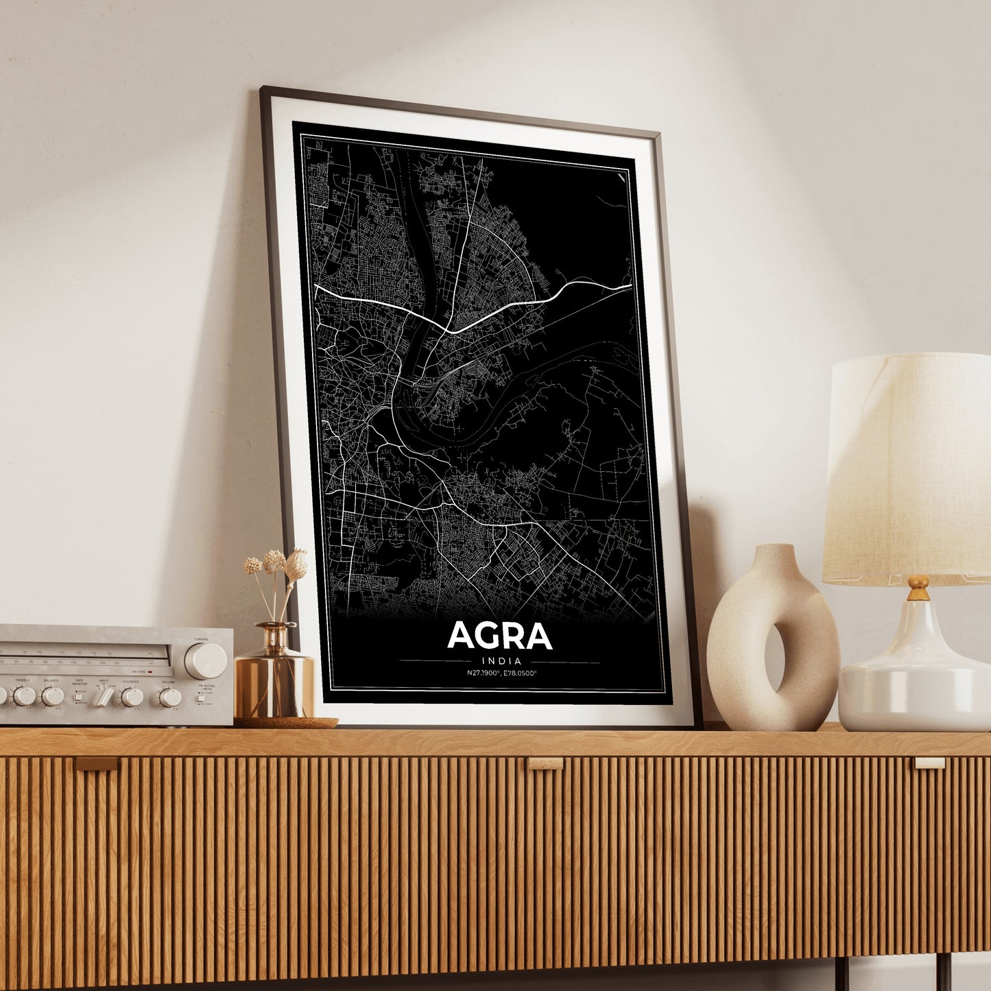 Agra Modern Map Poster