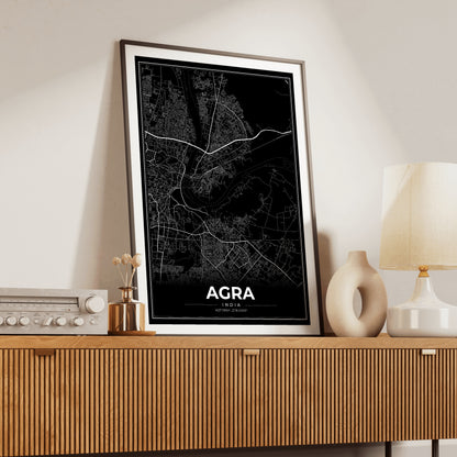 Agra Modern Map Poster