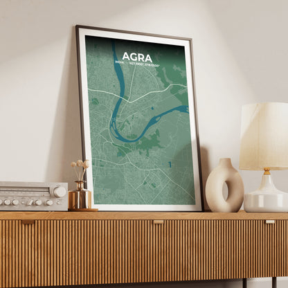 Agra Mist Map Poster