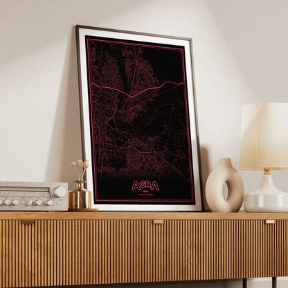 Agra Phosphor Map Poster - System Alert