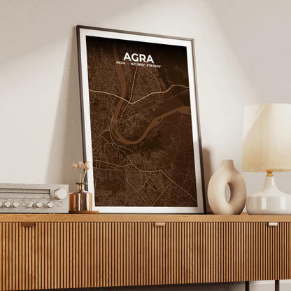 Agra Plum Map Poster