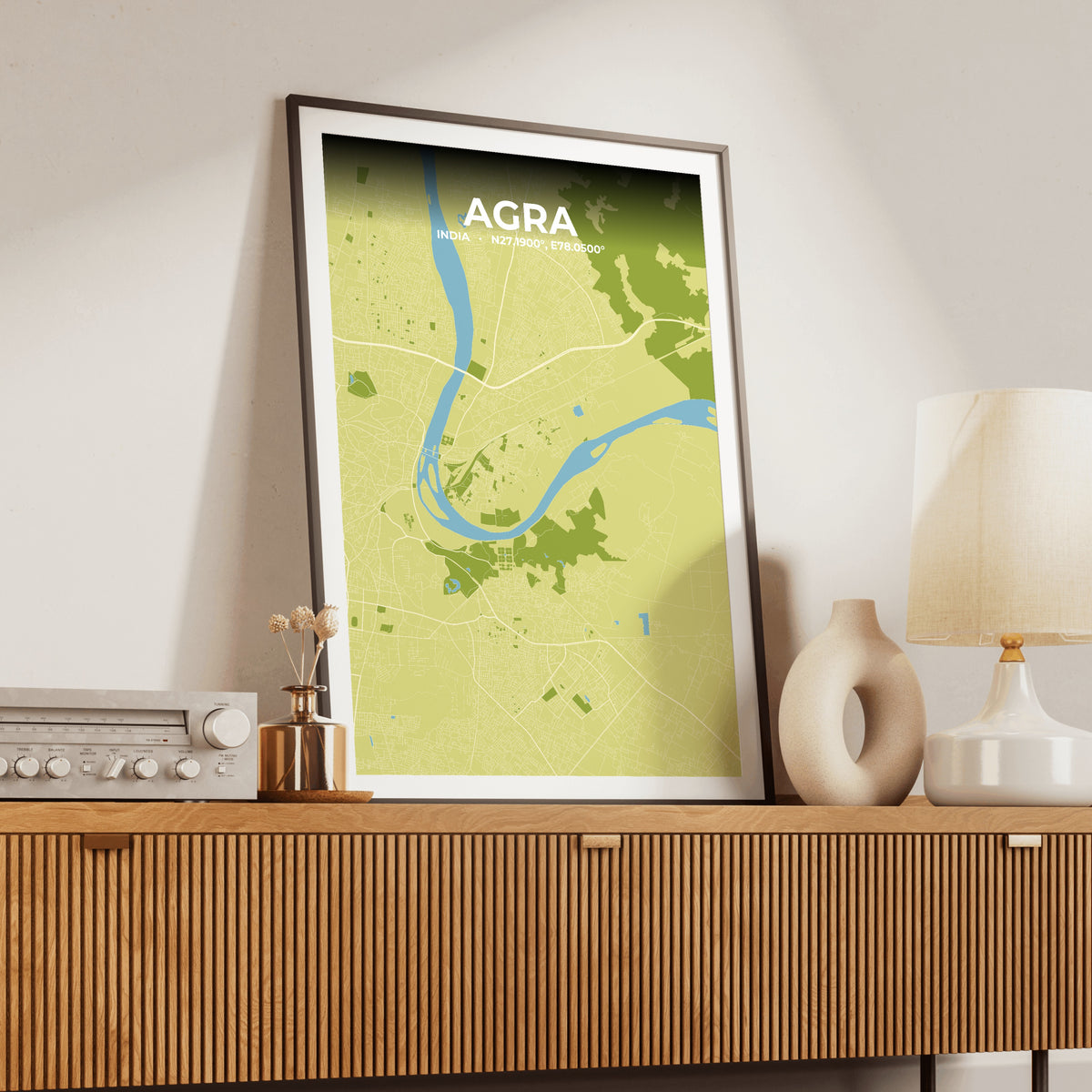 Agra Fern Map Poster