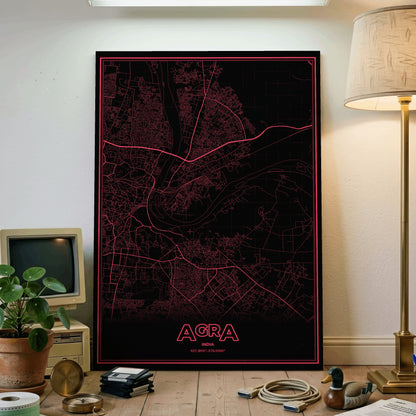 Agra Phosphor Map Poster - System Alert