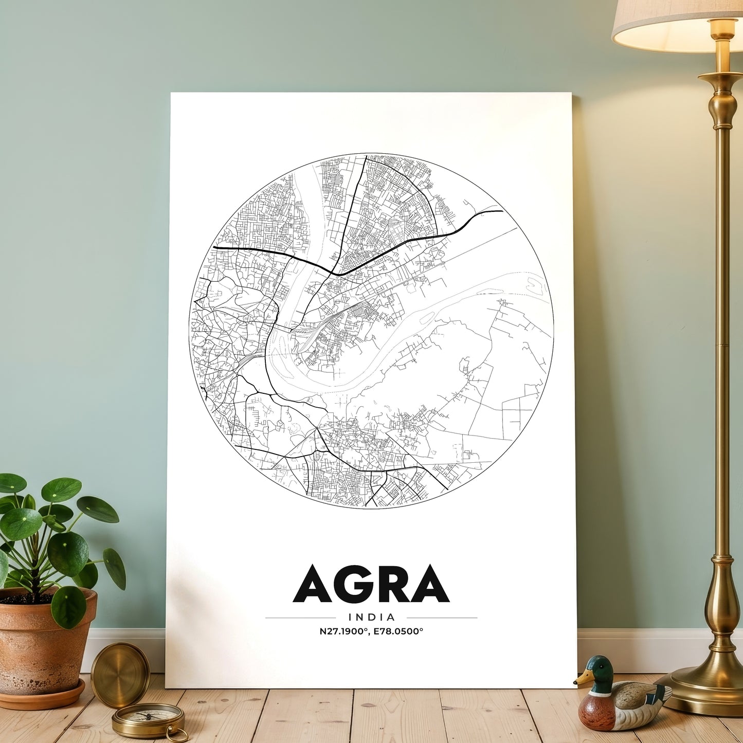 Agra Spot Map Poster